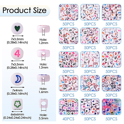 15 Styles Opaque Acrylic Beads MACR-TA0001-64-1