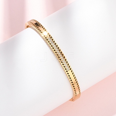 304 Stainless Steel Micro Pave Cubic Zirconia Hinged Bangles for Women BJEW-Z146-04G-1