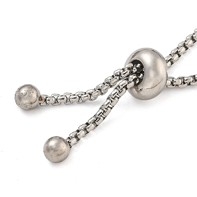 Non-Tarnish 304 Stainless Steel Box Chain Slider Bracelet Makings STAS-P360-03P-1