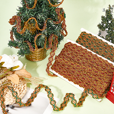 2 Cards 2 Colors 18M Wave Filigree Polyester Lace Ribbon OCOR-FG0001-73-1