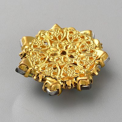 Brass Glass Rhinestones Buttons KK-WH0816-011G-D-1