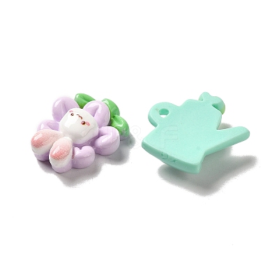 Cartoon Rabbit Theme Opaque Resin Decoden Cabochons RESI-R443-04-1