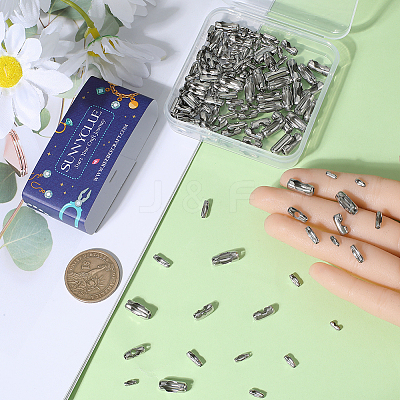 150Pcs 5 Styles 304 Stainless Steel Ball Chain Connectors STAS-SC0007-17-1