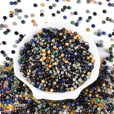 Picasso Baking Paint Glass Seed Beads SEED-N007-35-1