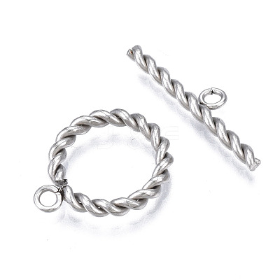 Non-Tarnish 201 Stainless Steel Toggle Clasps STAS-N087-34P-1