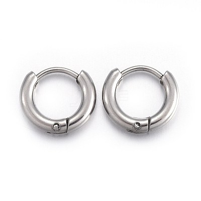 Tarnish Resistant 202 Stainless Steel Huggie Hoop Earrings EJEW-L205-02F-P-1