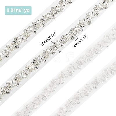 1 Yard Glass Crystal Hotfix Rhinestone Trimming DIY-FG0003-39-1