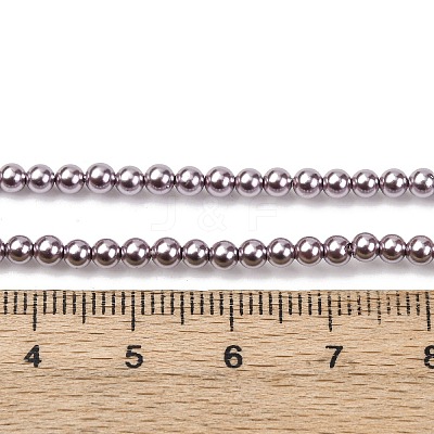 Electroplated Shell Pearl Beads Strands BSHE-G041-3mm-02-1
