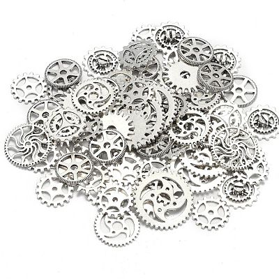 Metal Alloy Steampunk Gear Charms Connectors Cog Pendants TIBEP-X0021-01AS-LF-1