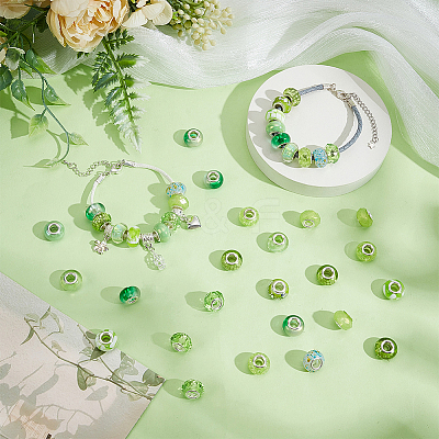 100Pcs 10 Styles Resin European Beads RPDL-SP0001-07-1