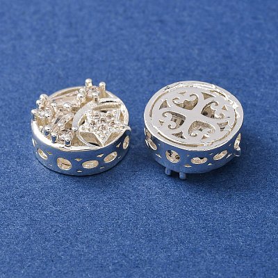Brass Micro Pave Clear Cubic Zirconia Beads CU-CBAEC99-27S-1