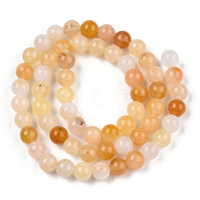 Natural Yellow Aventurine Beads Strands X-G-Q948-80A-6mm-1