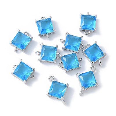 Brass Pave Cubic Zirconia Connector Charms KK-F892-53P-05-1