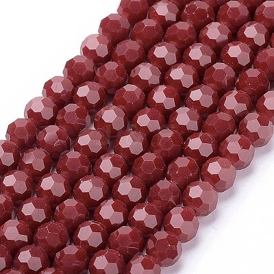 Faceted Glass Round Beads Strands X-EGLA-J042-6mm-24-1