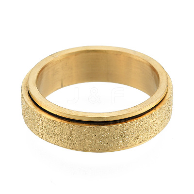 201 Stainless Steel Sand Blast Rotating Finger Ring RJEW-N043-06LG-1