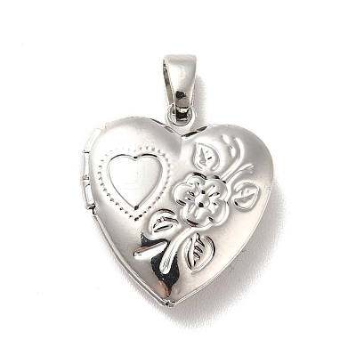 Rack Plating Brass Locket Pendants KK-I688-04P-1
