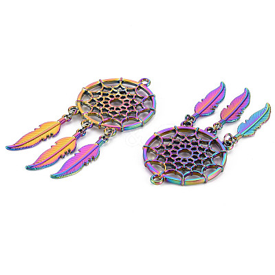 Rainbow Color Alloy Big Pendants PALLOY-S180-276-NR-1