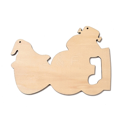 Single Face Printed Wood Big Pendants WOOD-I010-04F-1