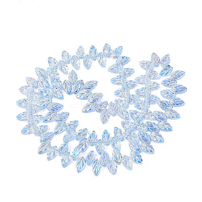 Electroplate Transparent Glass Beads Strands EGLA-N056-03A-09-1