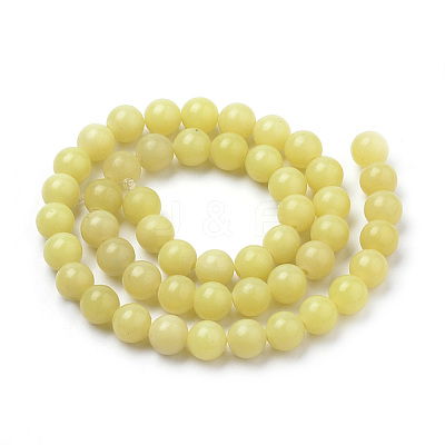 Natural Lemon Jade Beads Strands G-S259-46-8mm-1