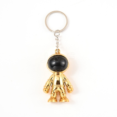 Plastic Astronaut Keychains KEYC-WH0024-02G-1