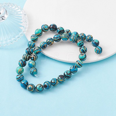 Synthetic Malachite Beads Strands G-YW0001-55D-1