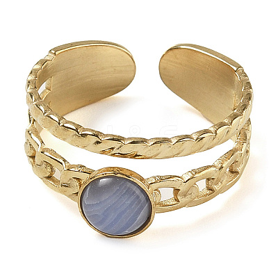 Synthetic Blue Lace Agate Finger Rings RJEW-U027-06G-09-1