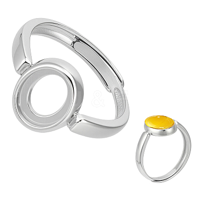 1Pc 925 Sterling Silver Adjustable Ring Components STER-BC0003-97G-P-1