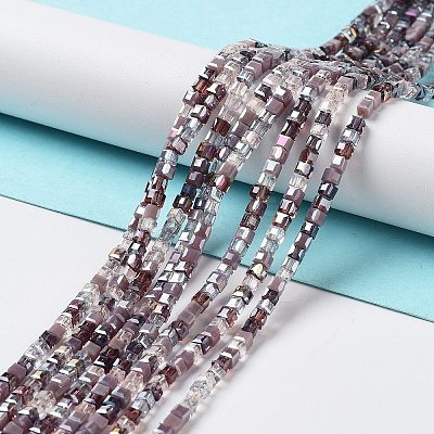 Gradient Color Electroplate Glass Bead Strands X-GLAA-E042-05-B10-1