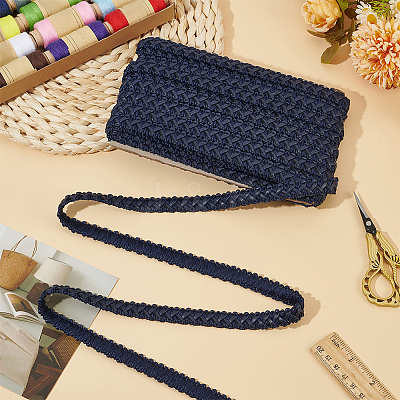 15 Yards Imitation Leather Braided Lace Ribbon WL-WH0003-02E-1