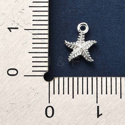 925 Sterling Silver Starfish Charms STER-U009-09P-02-1