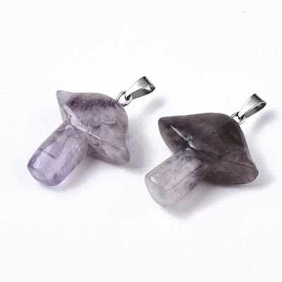 Natural Amethyst Pendants G-R480-02B-1