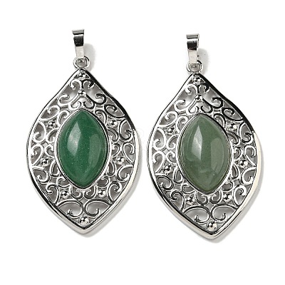 Natural Green Aventurine Pendants G-Q158-02F-1