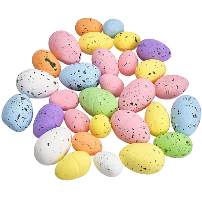 30Pcs 3 Styles Foam Simulated Pigeon Eggs DIY-SP0007-59-1