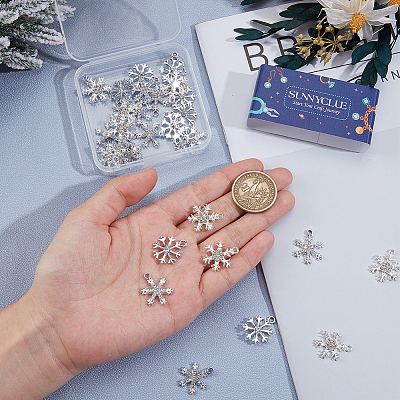 36Pcs 3 Styles Alloy Rhinestone Pendants FIND-SC0020-13-1