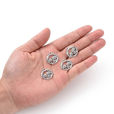 Tibetan Style Alloy Pendants PALLOY-R134-09B-RS-1