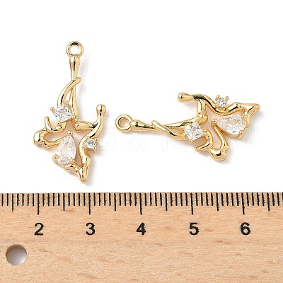 Brass Micro Pave Cubic Zirconia Pendants KK-S531-03G-A-1