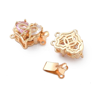 Brass Glass Box Clasps KK-B125-01G-02-1