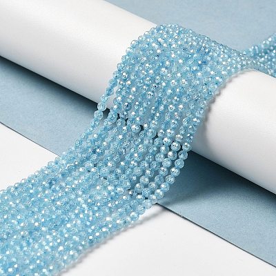 Cubic Zirconia Bead Strands ZIRC-C006-01B-08-1