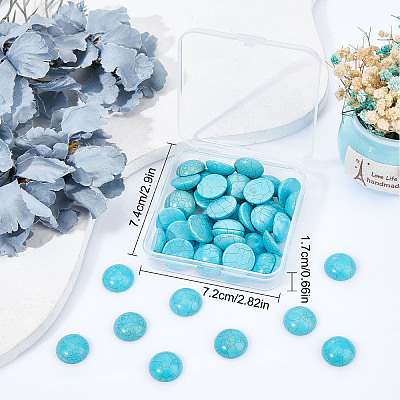 Dyed Synthetic Turquoise Cabochons TURQ-SC0001-05D-1