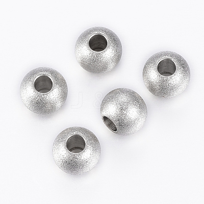 Tarnish Resistant 202 Stainless Steel Textured Beads STAS-K154-E-72P-1