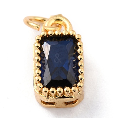 Real 18K Gold Plated Brass Inlaid Cubic Zirconia Charms X-ZIRC-L100-075G-05-1