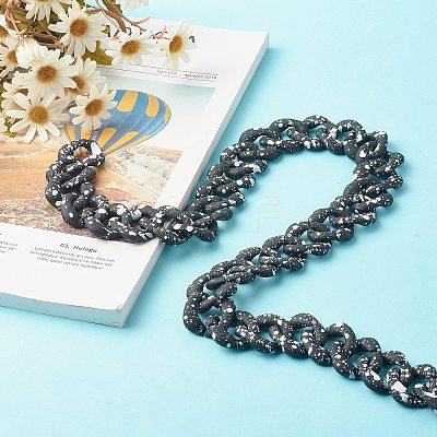 Spray Painted CCB Plastic Curb Chains & Cable Chains AJEW-JB01046-1