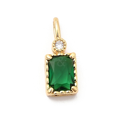 Brass with Cubic Zirconia Pendants KK-F916-10G-02-1
