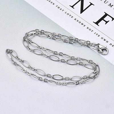 Brass Cable Chains Necklace Making MAK-S072-16A-P-1