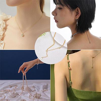 8 Pieces No Buckle Extension Chain Sterling Silver Extender Chains Necklace Bracelet Anklet Removable Chain Extenders Charms for DIY Jewelry Making Accessories JX629A-1