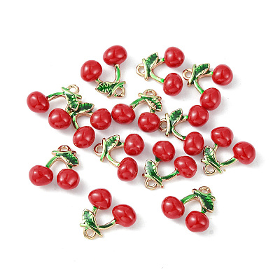 Brass Enamel Charms X-KK-G462-24LG-1
