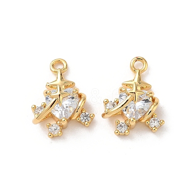 Brass Micro Pave Cubic Zirconia Pendants KK-D504-26A-G-1