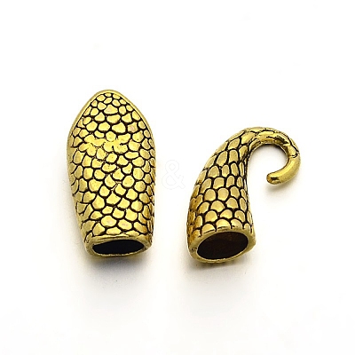 Tibetan Style Alloy Hook and Snake Head Clasps TIBE-N011-040AG-RS-1