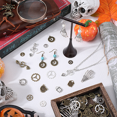 75Pcs 15 Style Tibetan Style Alloy Pendants Sets TIBEP-SC0002-43-1